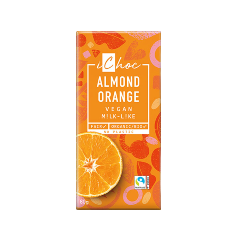 Vegansk Choklad Almond Orange 80g iChoc