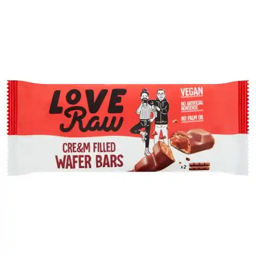 CRE&M FILLED WAFER BARS 43G LOVE RAW