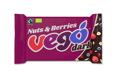 Vegansk Choklad Mörk Nöt & Bär 85g Vego