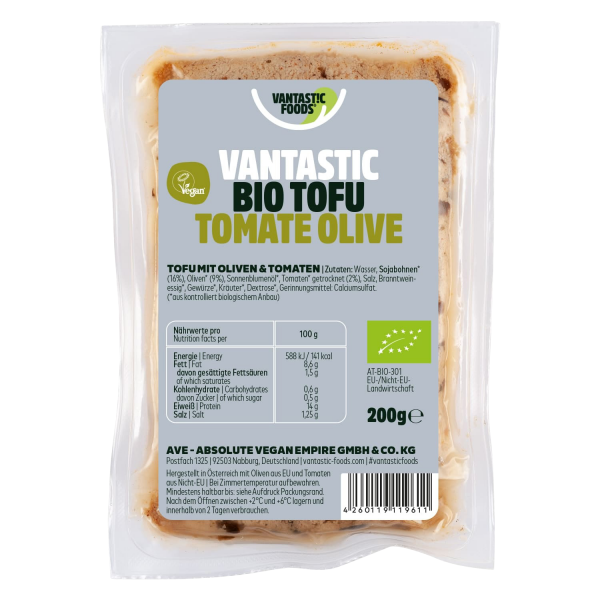 Tofu Tomat & Oliver 200g Vantastic Foods