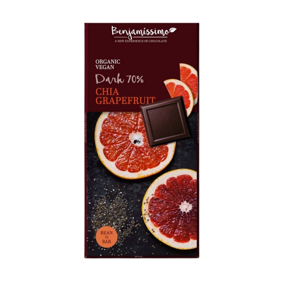 Vegansk Choklad Chia Grapefruit 70g Benjamíssimo