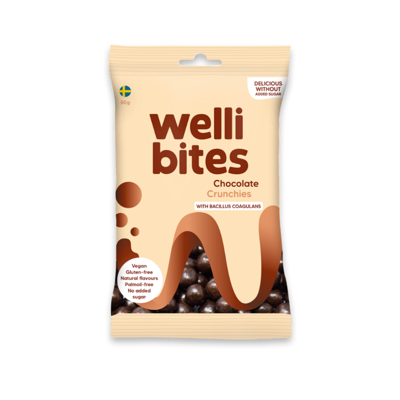 Veganska Chokladcrunchies 50g Wellibites
