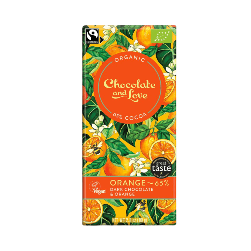 Vegansk Choklad 65% Apelsin EKO 80g Chocolate and Love