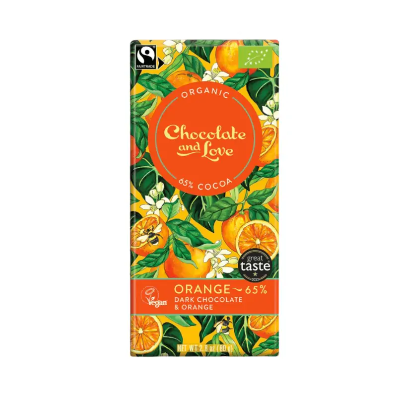 Vegansk Choklad 65% Apelsin EKO 80g Chocolate and Love